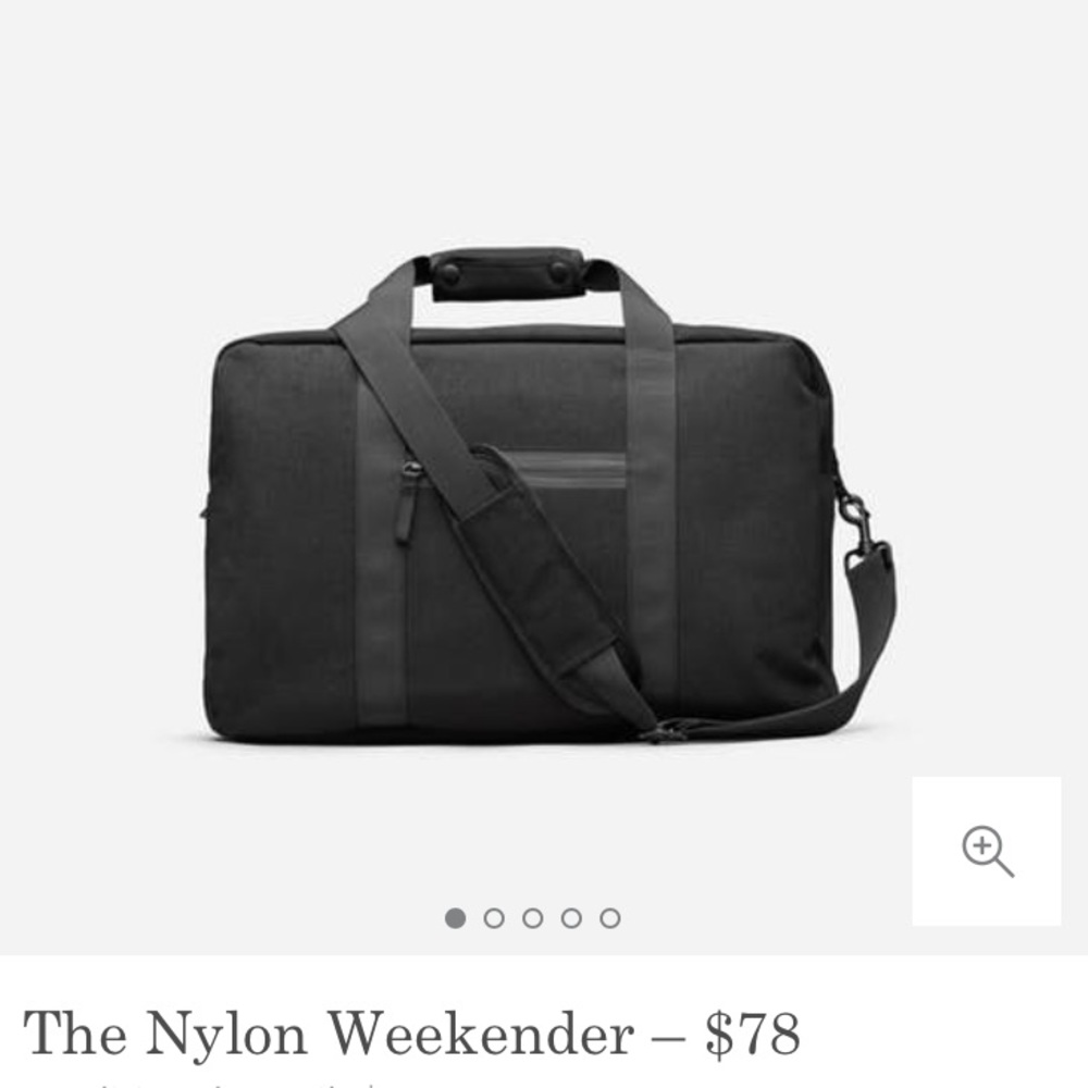 Everlane Nylon Weekender Black Bag